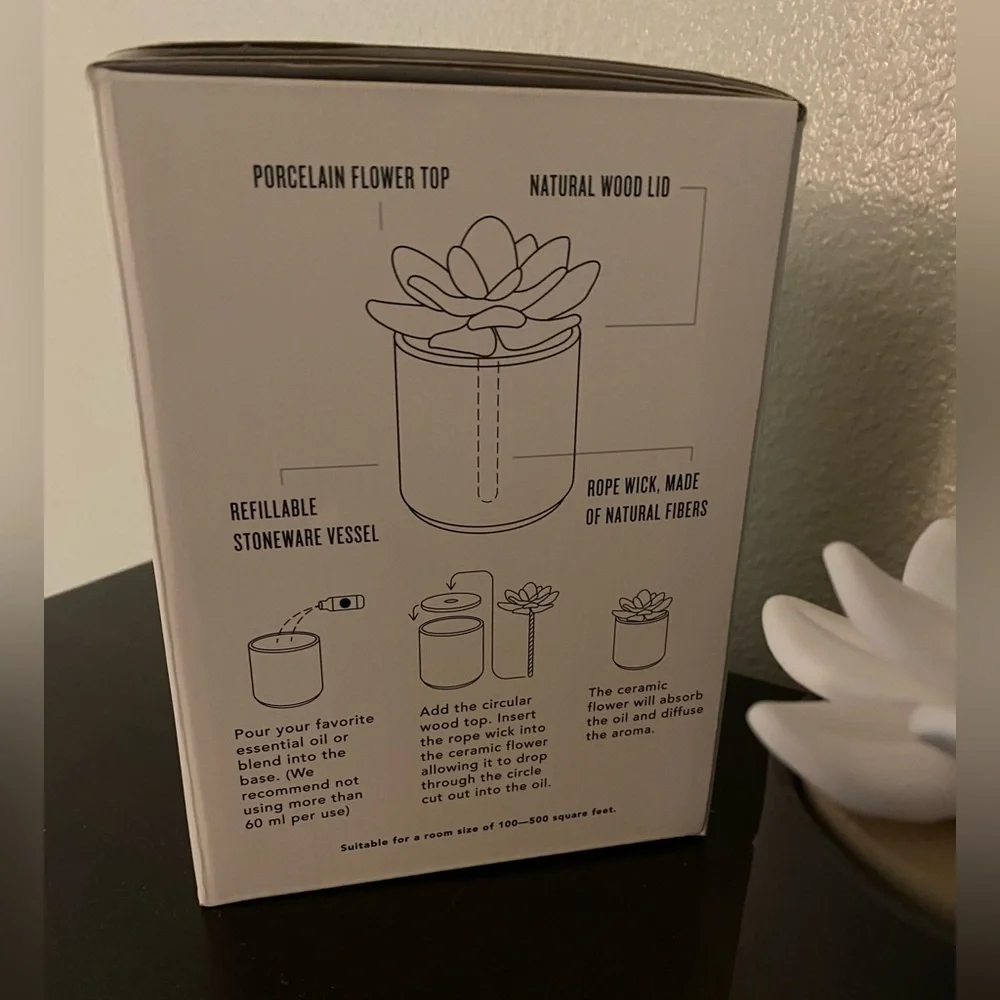 Edens Garden Ceramic Lotus Bloom Diffuser | Charcoal Aromatherapy Essential Oil